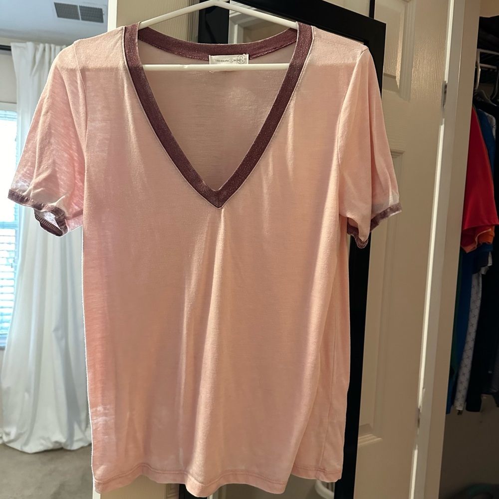 V-neck ringer tee